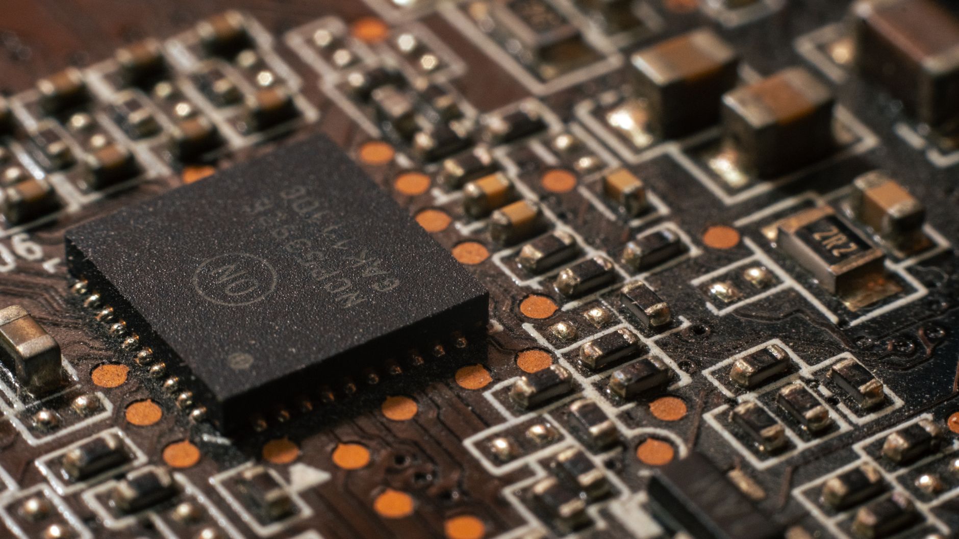 Close-up of a semiconductor chip, representative of Dholera electronics manufacturing